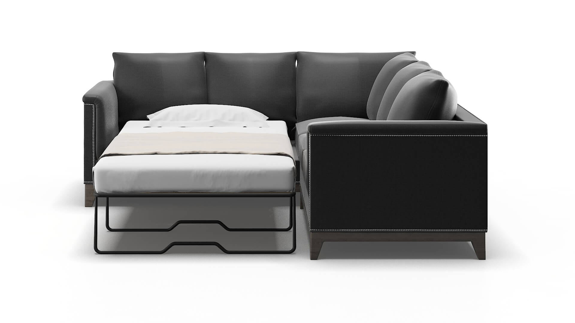 Sofia Sosoftness 54 Sectional Sleeper Espresso legs 1