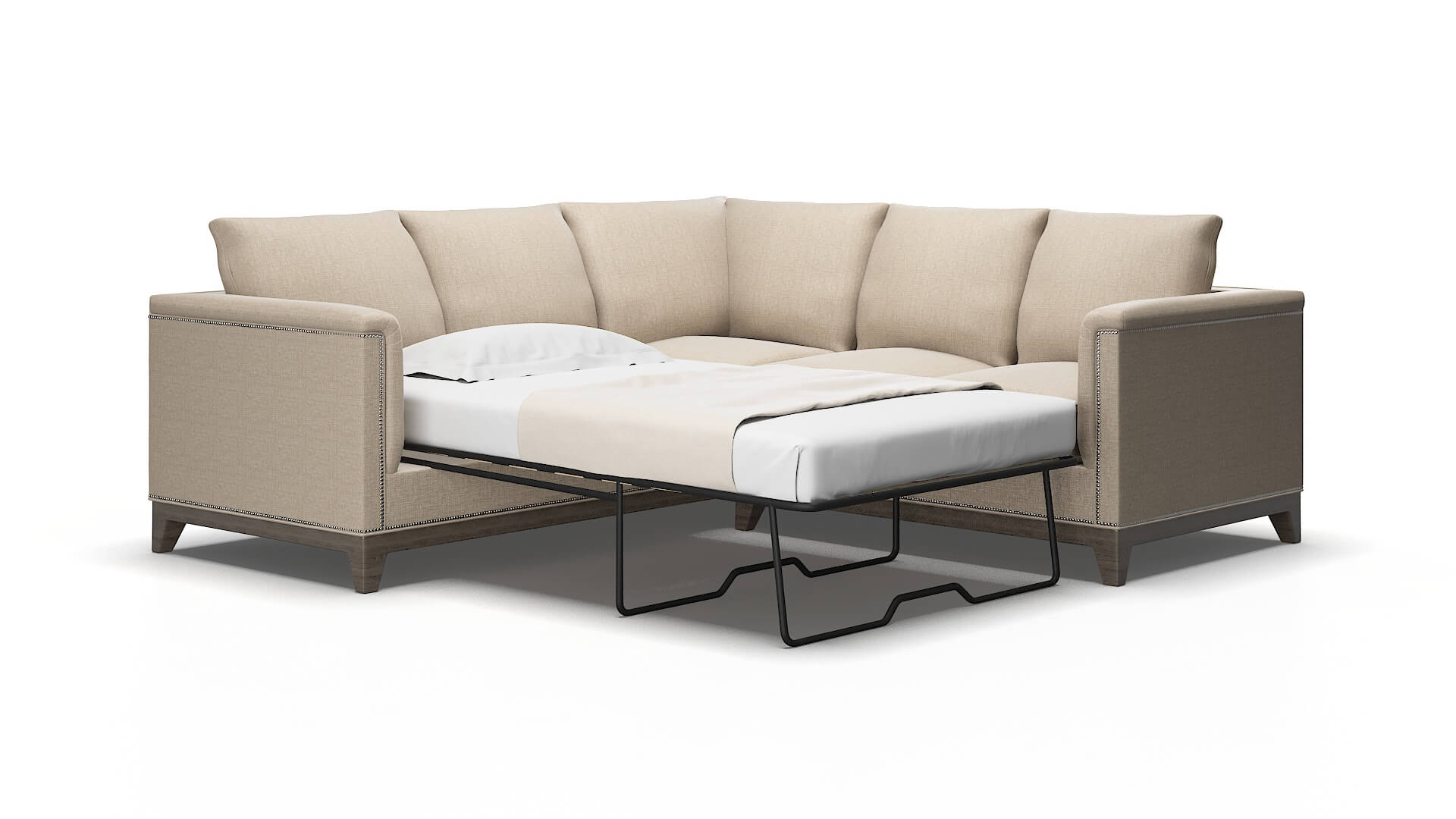 Sofia Sosoftness 74 Sectional sleeper Espresso Legs  2