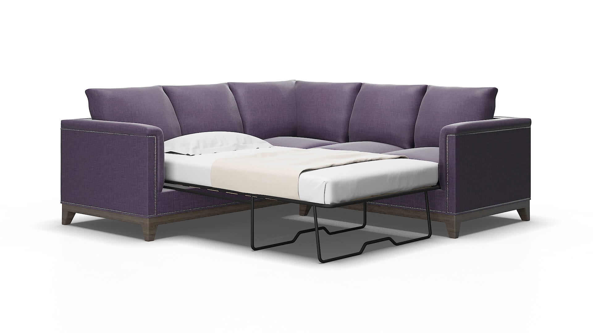Sofia Tess blackberry Sectional sleeper Espresso Legs  2