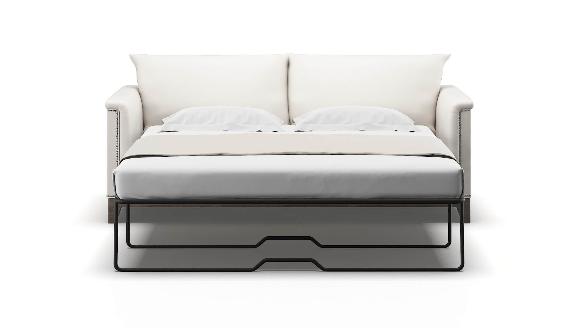 Sofia Venice Eggshell Sofa Sleeper Espresso legs 1