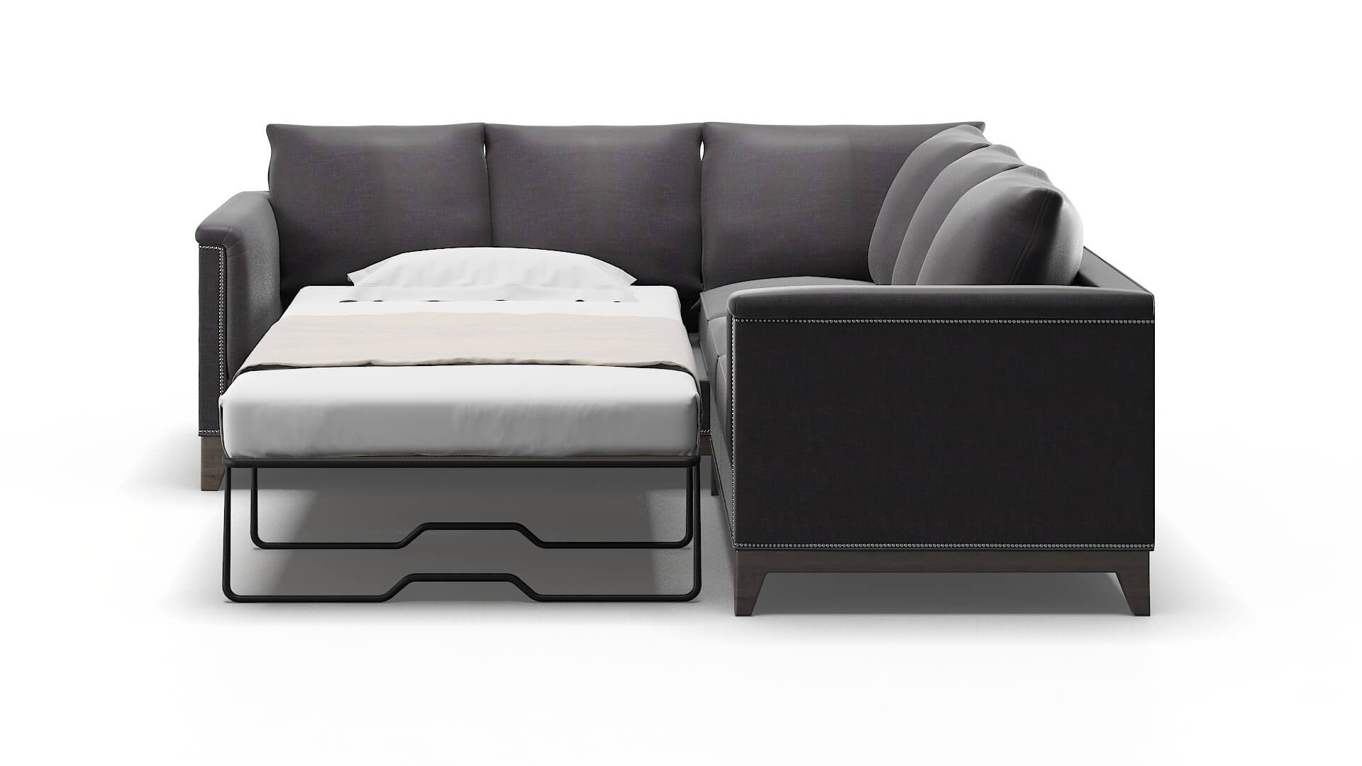 Sofia Venus Onyx Sectional Sleeper Espresso legs 1