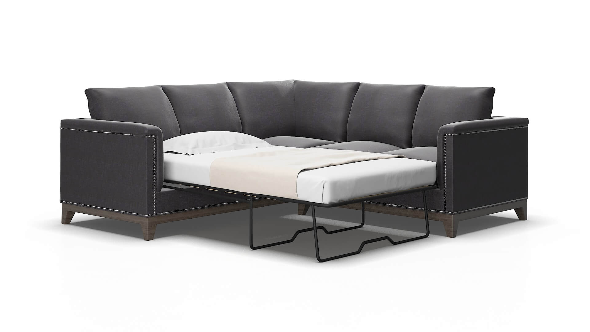 Sofia Venus Onyx Sectional Sleeper Espresso legs 2