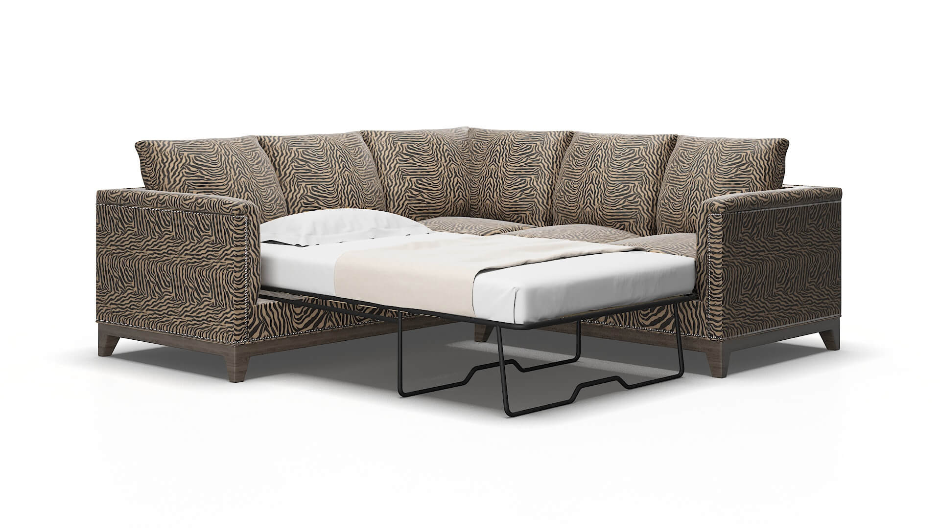 Sofia Zambia coffee Sectional sleeper Espresso Legs  2