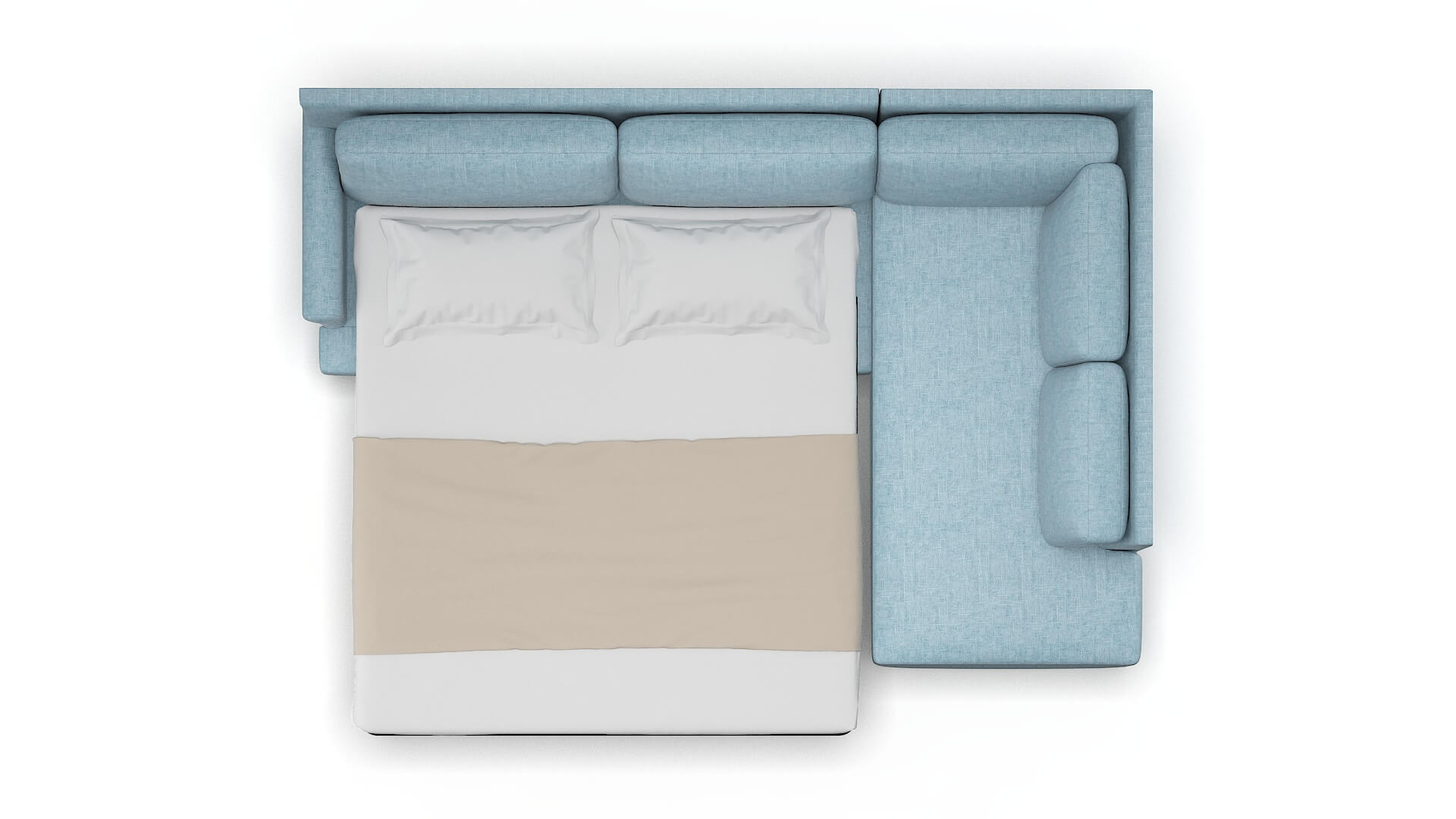 Stockholm Atlas Turquoise Panel Sleeper Espresso legs 3