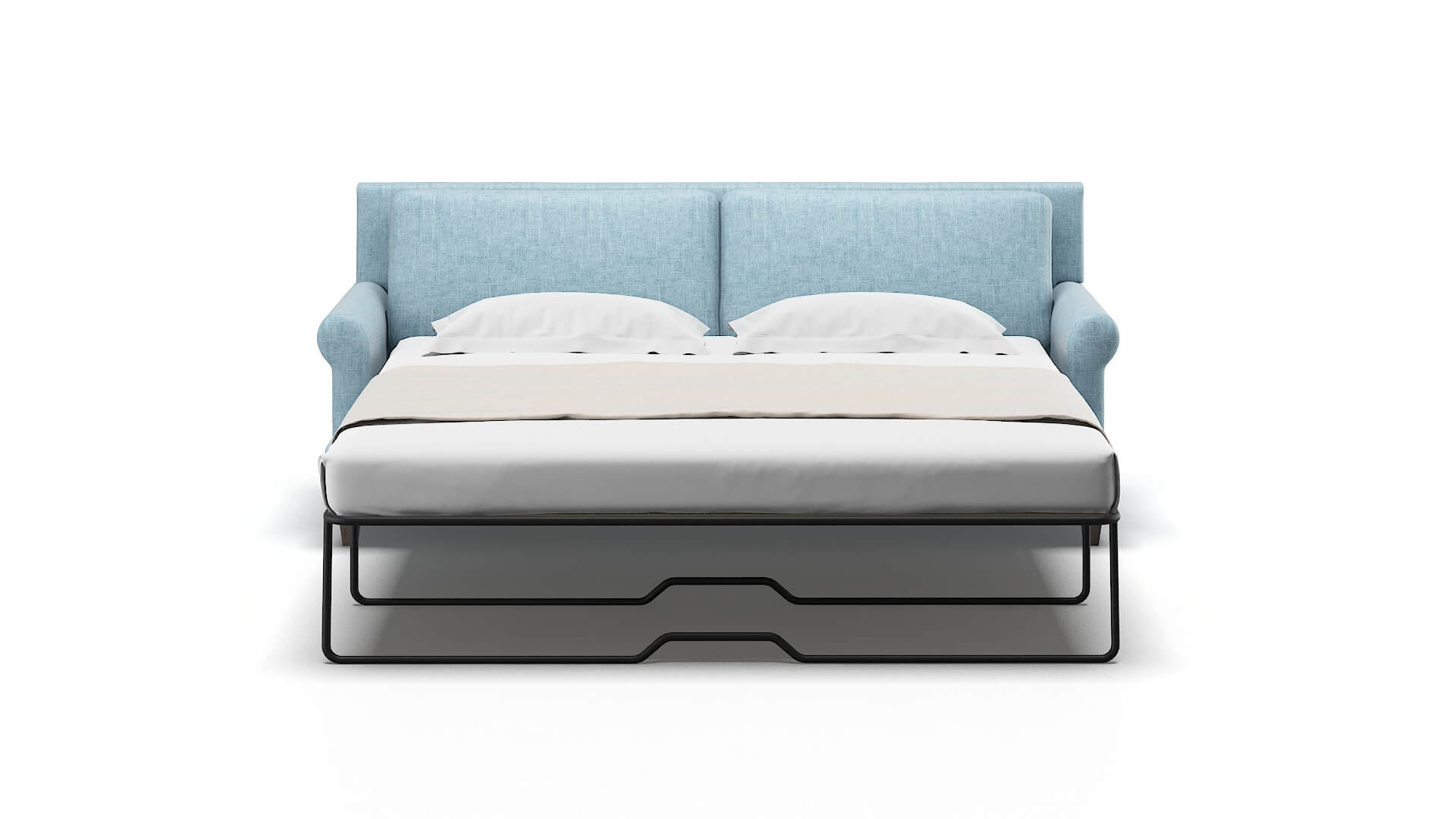 Stockholm Atlas Turquoise Sofa Sleeper Espresso legs 1