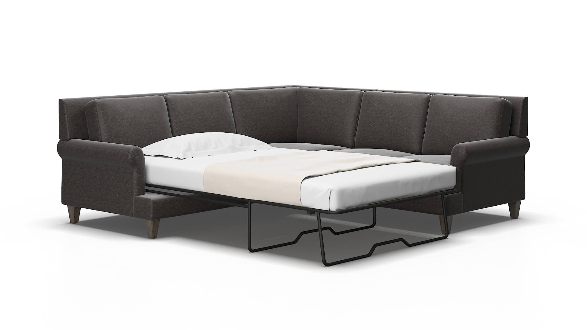 Stockholm Avenger Denim Sectional Sleeper Espresso legs 2
