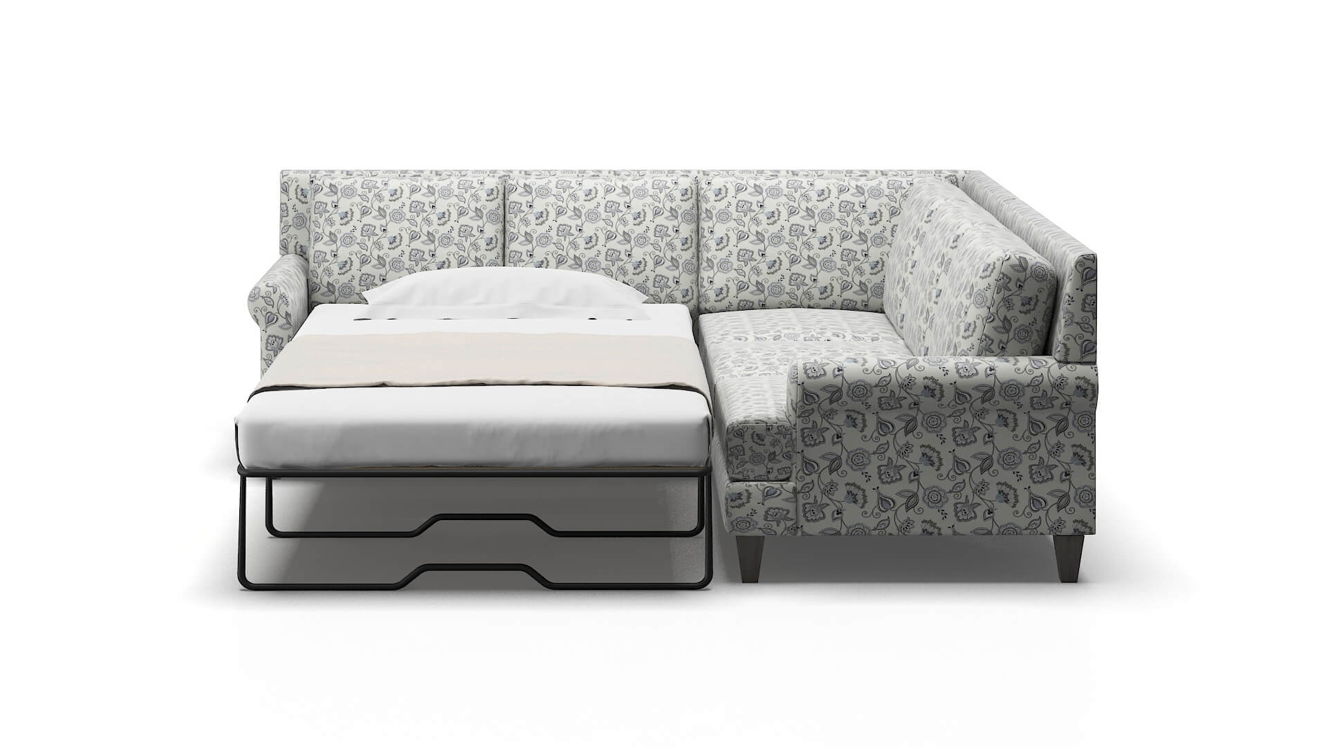 Stockholm Avignon Sky Sectional Sleeper Espresso legs 1