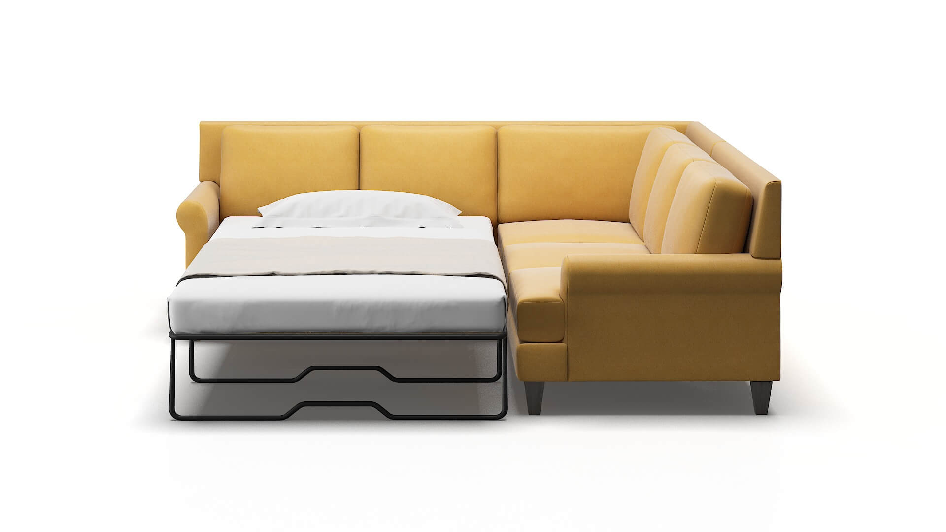 Stockholm Bella Amber Sectional Sleeper Espresso legs 1