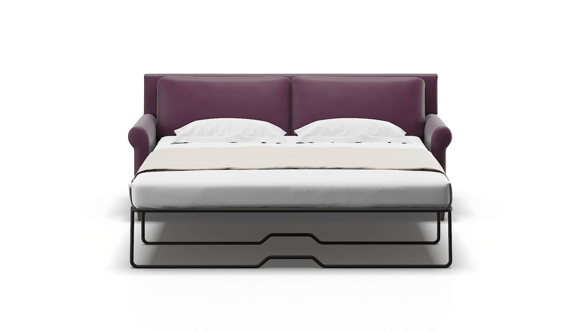 Stockholm Bella Aubergine Sofa Sleeper Espresso legs 1