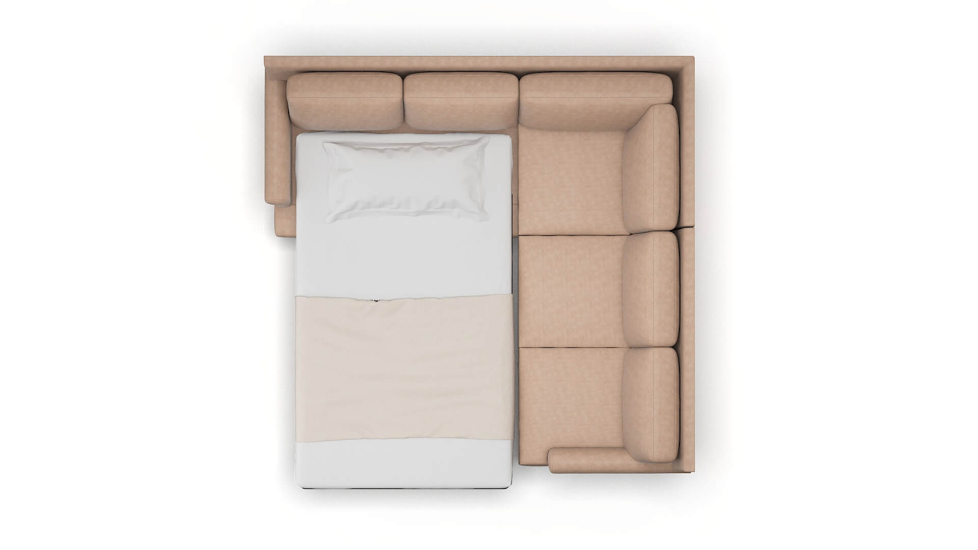 Stockholm Bella Cocoa Sectional Sleeper Espresso legs 3