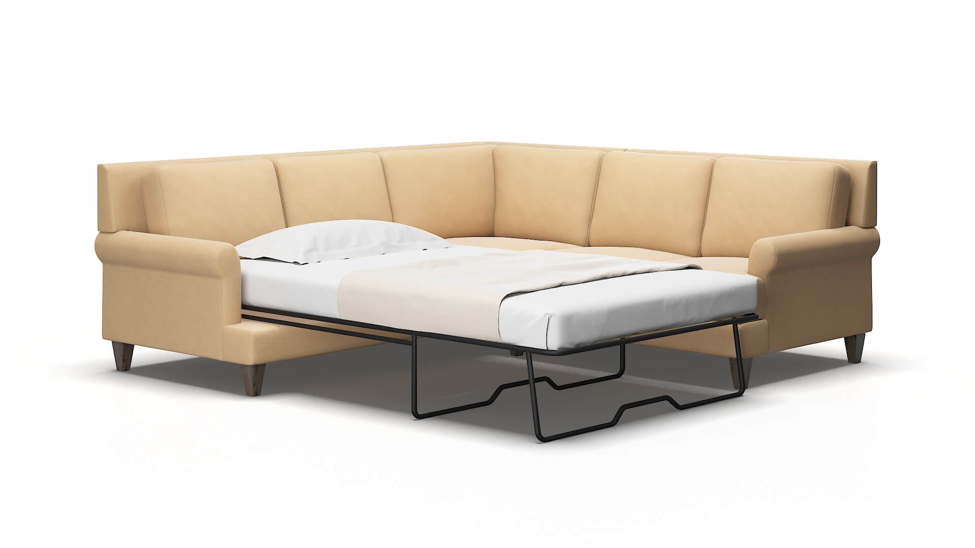 Stockholm Bella Coffee Sectional Sleeper espresso legs 2