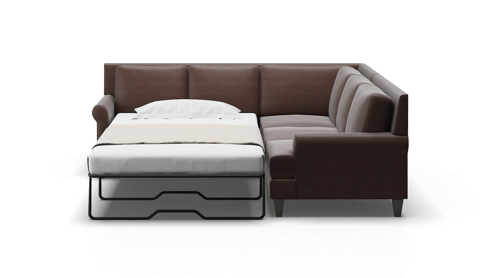 Stockholm Bella Espresso Sectional Sleeper Espresso legs 1