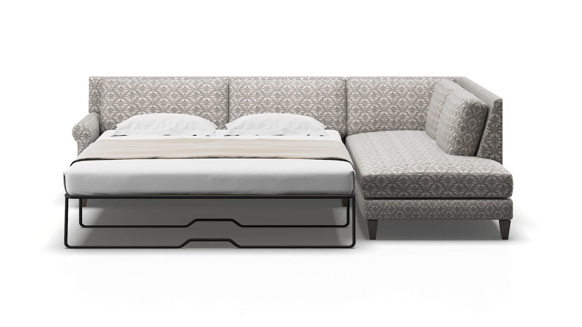 Stockholm Bergamo Dove Panel Sleeper Espresso legs 1