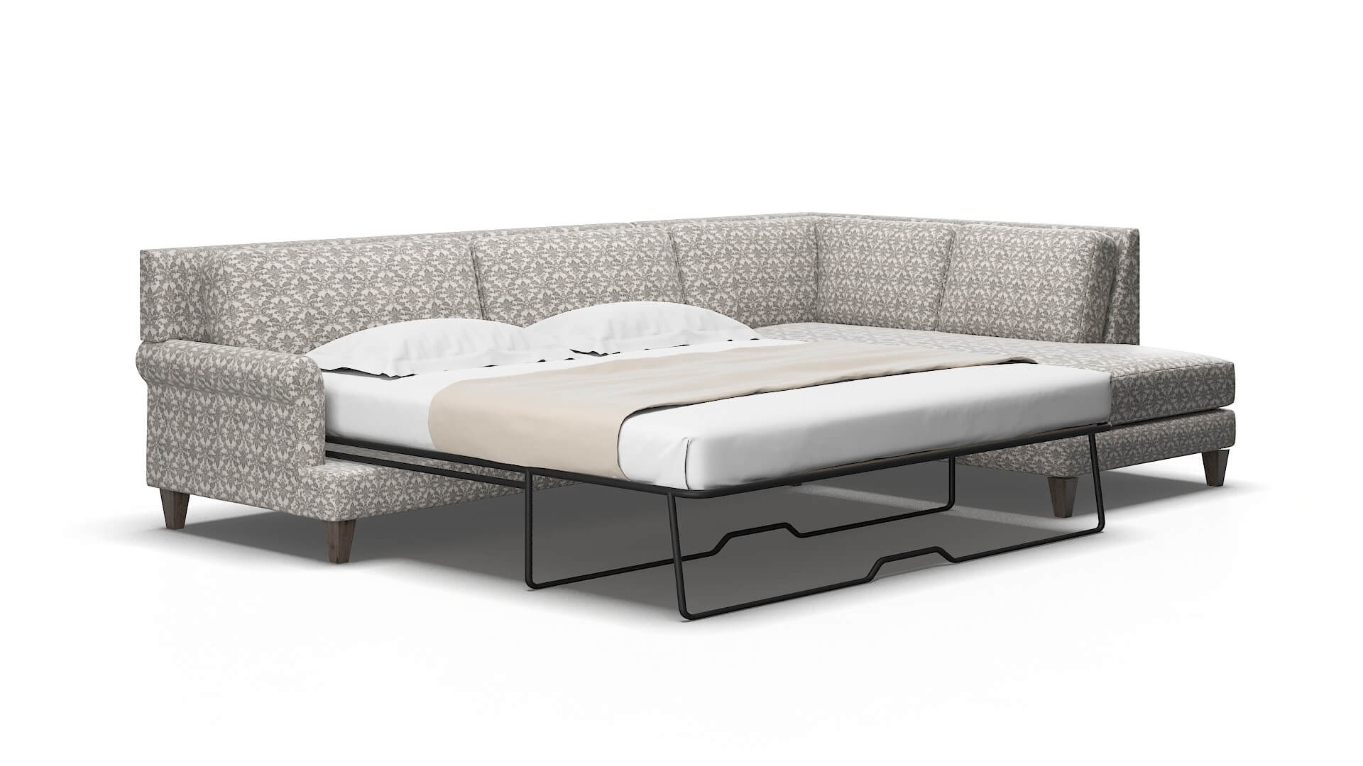 Stockholm Bergamo dove Panel sleeper Espresso Legs  2