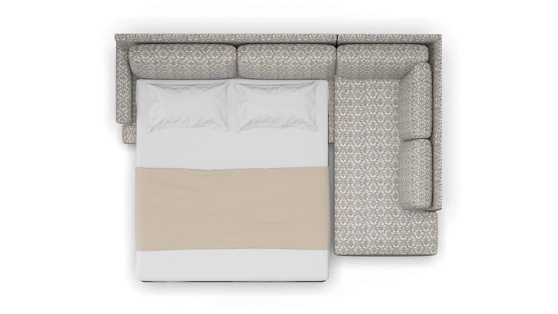 Stockholm Bergamo Dove Panel Sleeper Espresso legs 3