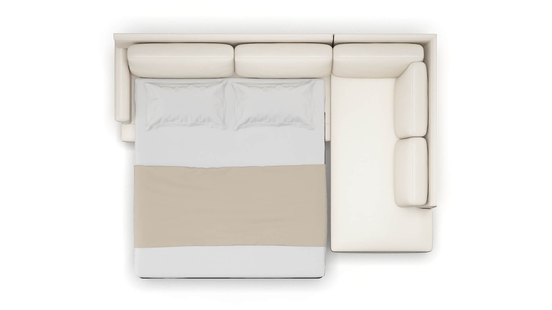 Stockholm Blanche Milky Panel Sleeper Espresso legs 3