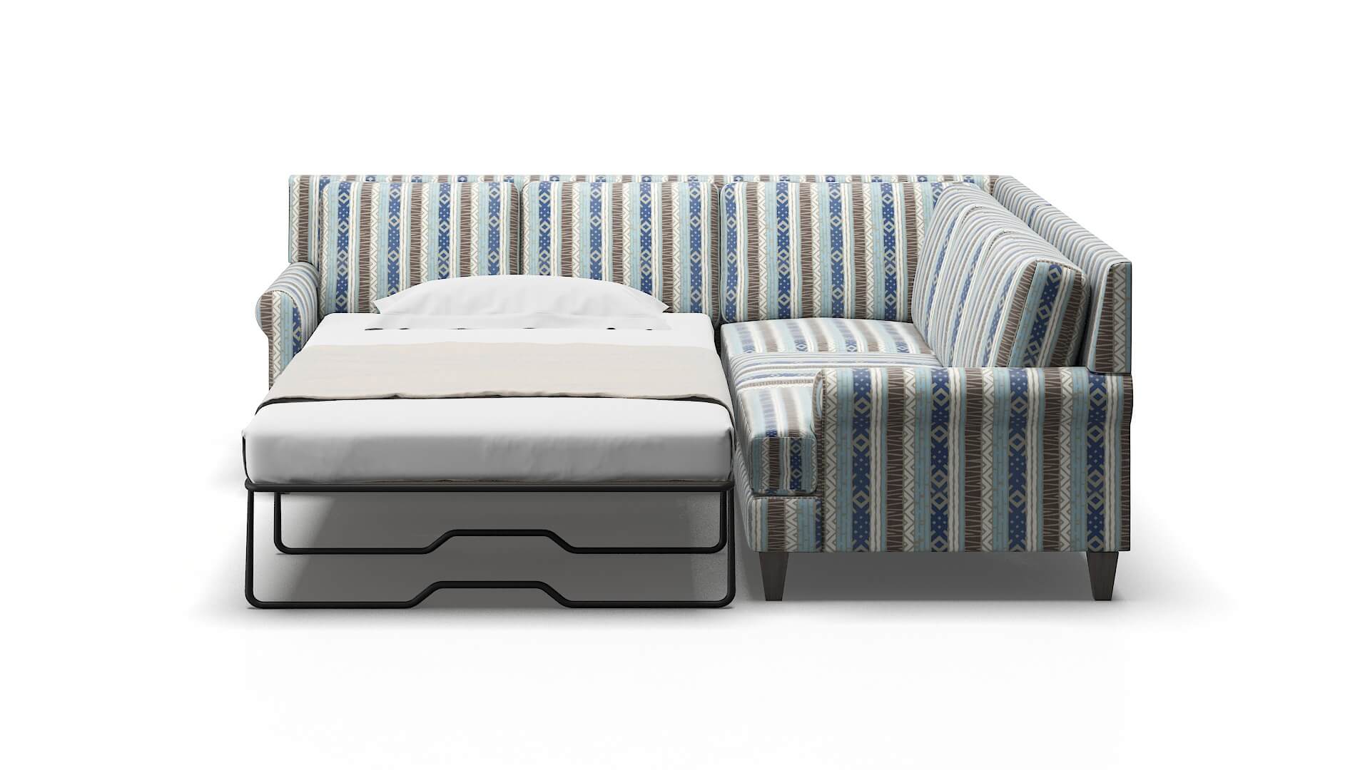 Stockholm Bodhi Indigo Sectional Sleeper Espresso legs 1