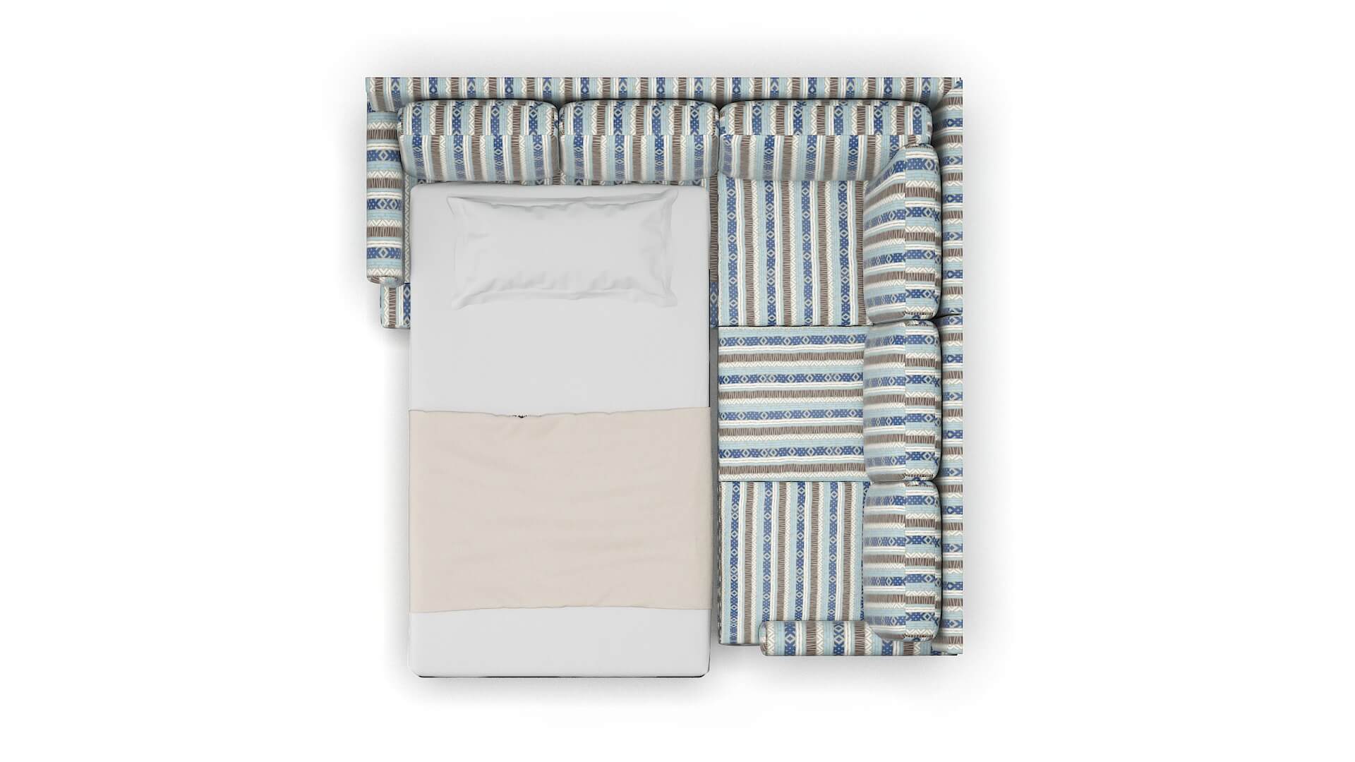 Stockholm Bodhi Indigo Sectional Sleeper Espresso legs 3