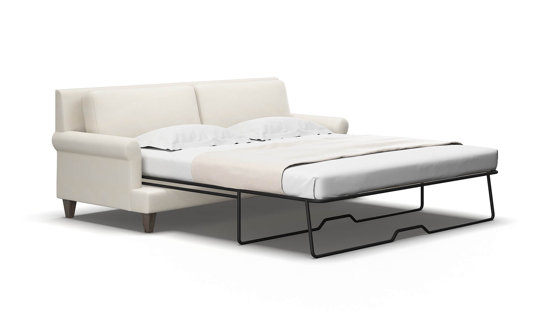Stockholm Bungalow Ivory Sofa Sleeper espresso legs 2