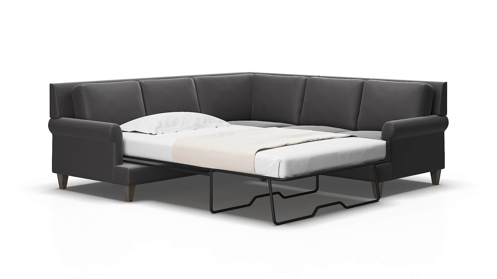 Stockholm Catalina charcoal Sectional sleeper Espresso Legs  2