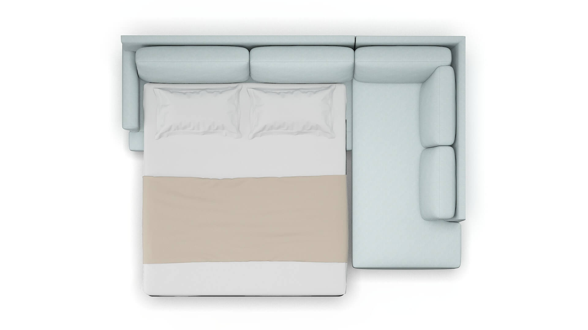 Stockholm Clyde Cornflower Panel Sleeper Espresso legs 3