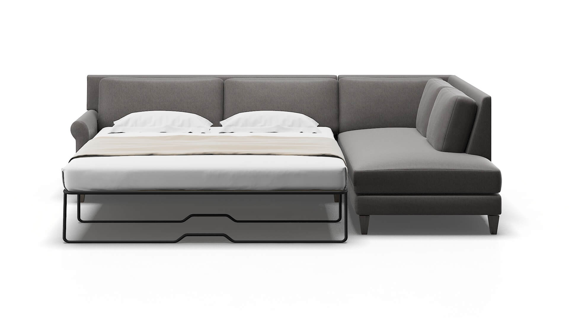 Stockholm Cosmo Charcoal Panel Sleeper Espresso legs 1