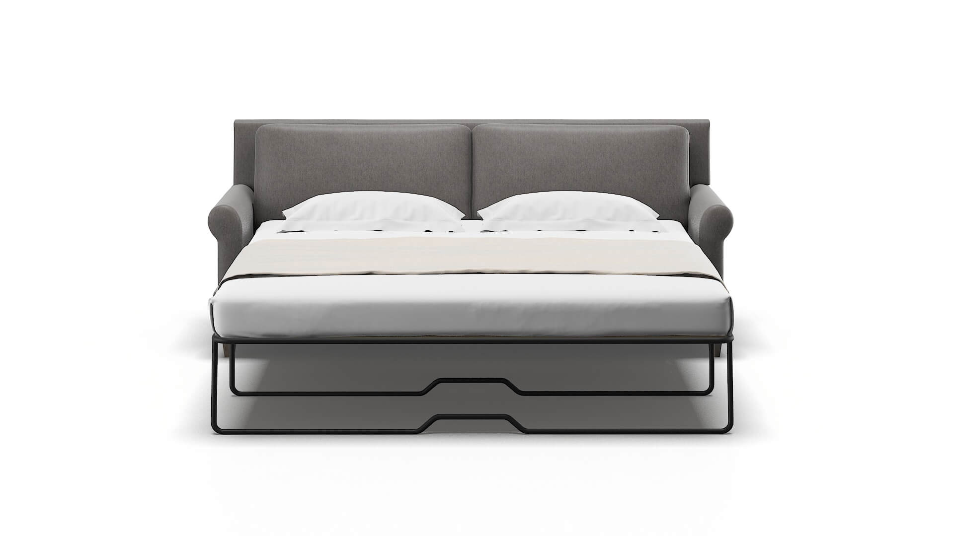 Stockholm Cosmo Charcoal Sofa Sleeper Espresso legs 1