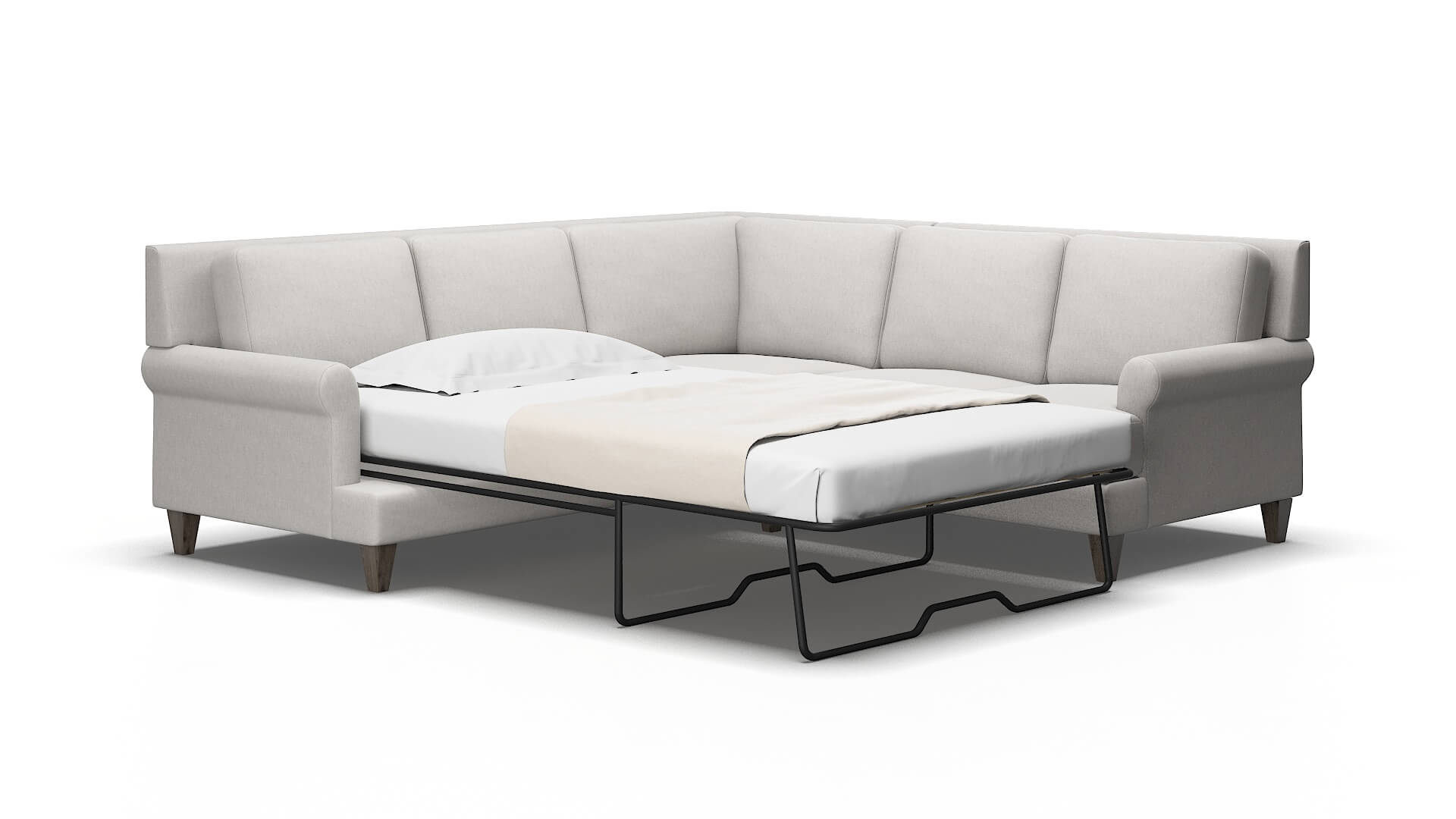 Stockholm Cosmo silver Sectional sleeper Espresso Legs  2