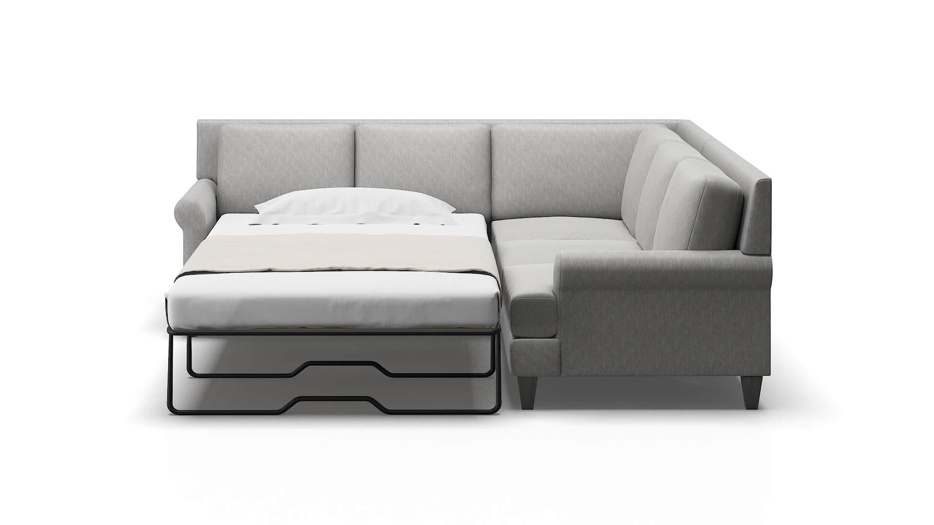 Stockholm Cosmo Steel Sectional Sleeper Espresso legs 1