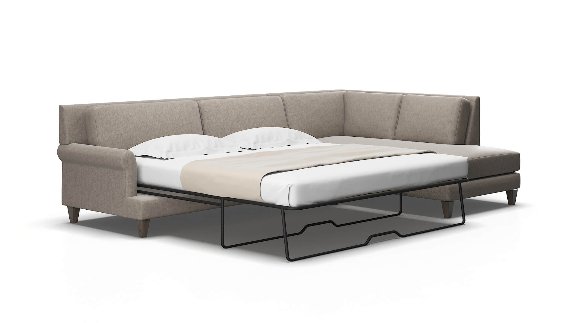 Stockholm Cosmo taupe Panel sleeper Espresso Legs  2