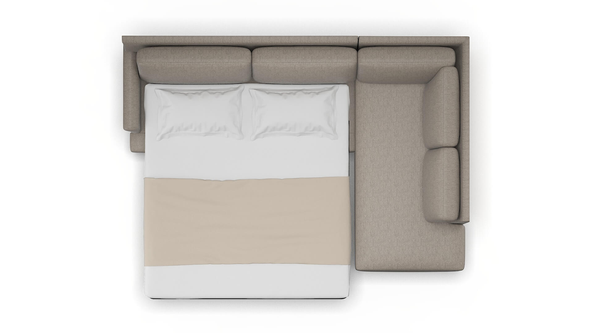 Stockholm Cosmo Taupe Panel Sleeper Espresso legs 3