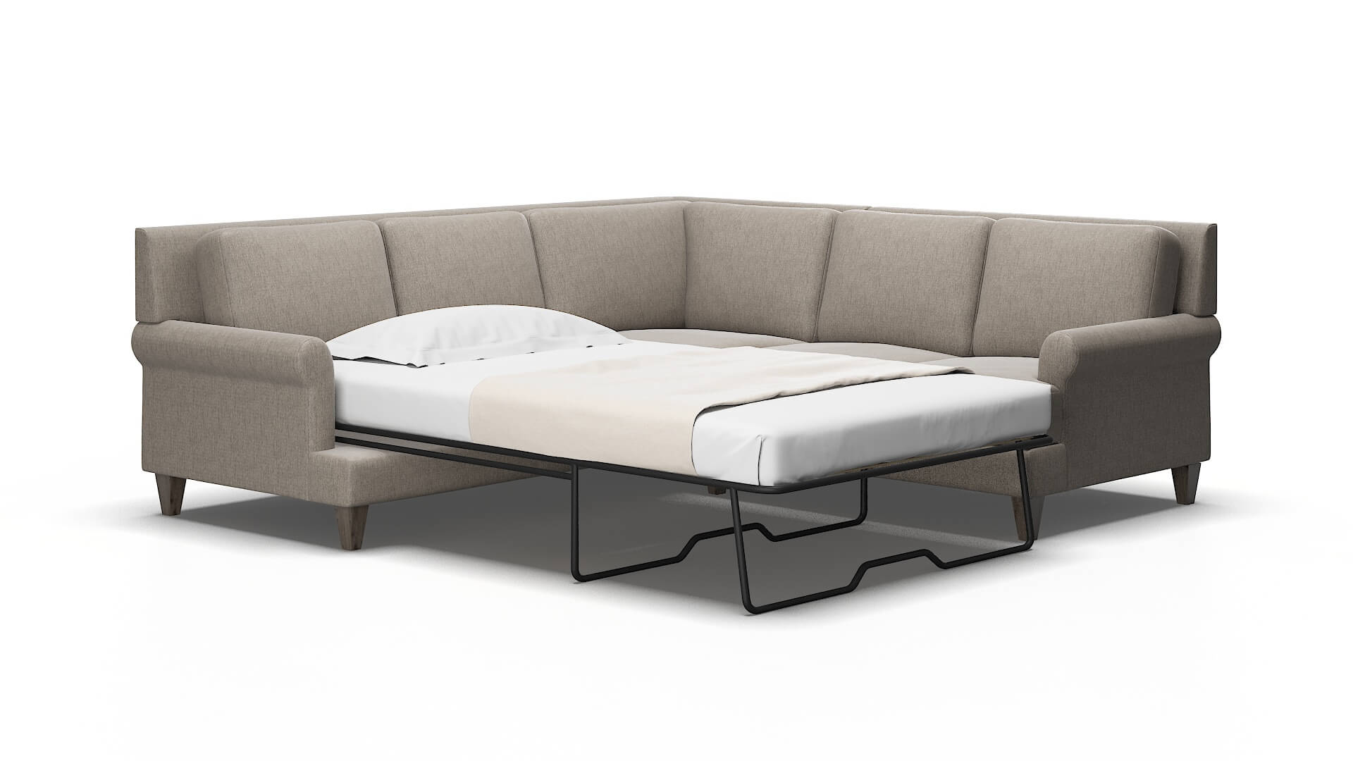 Stockholm Cosmo taupe Sectional sleeper Espresso Legs  2