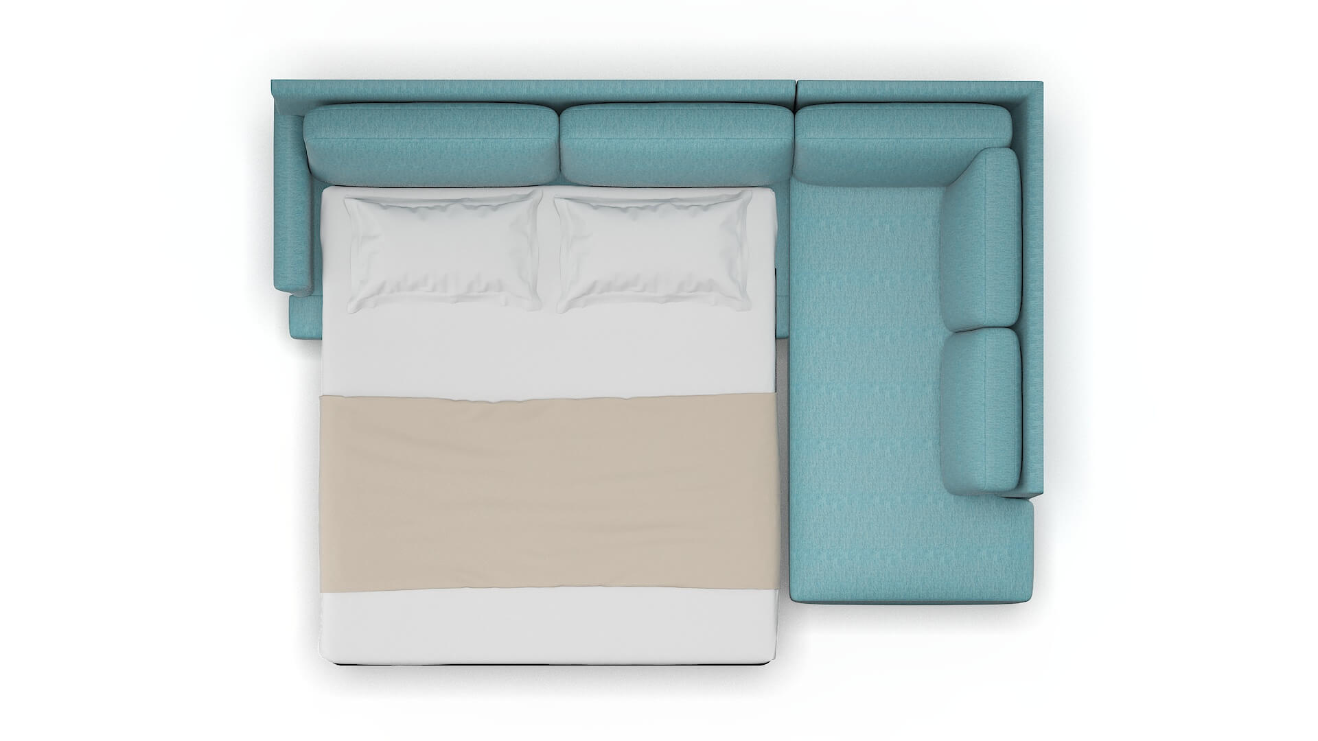 Stockholm Cosmo Turquoise Panel Sleeper Espresso legs 3