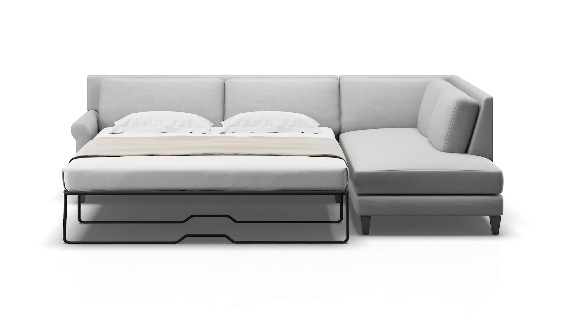 Stockholm Dawson Platinum Panel Sleeper Espresso legs 1