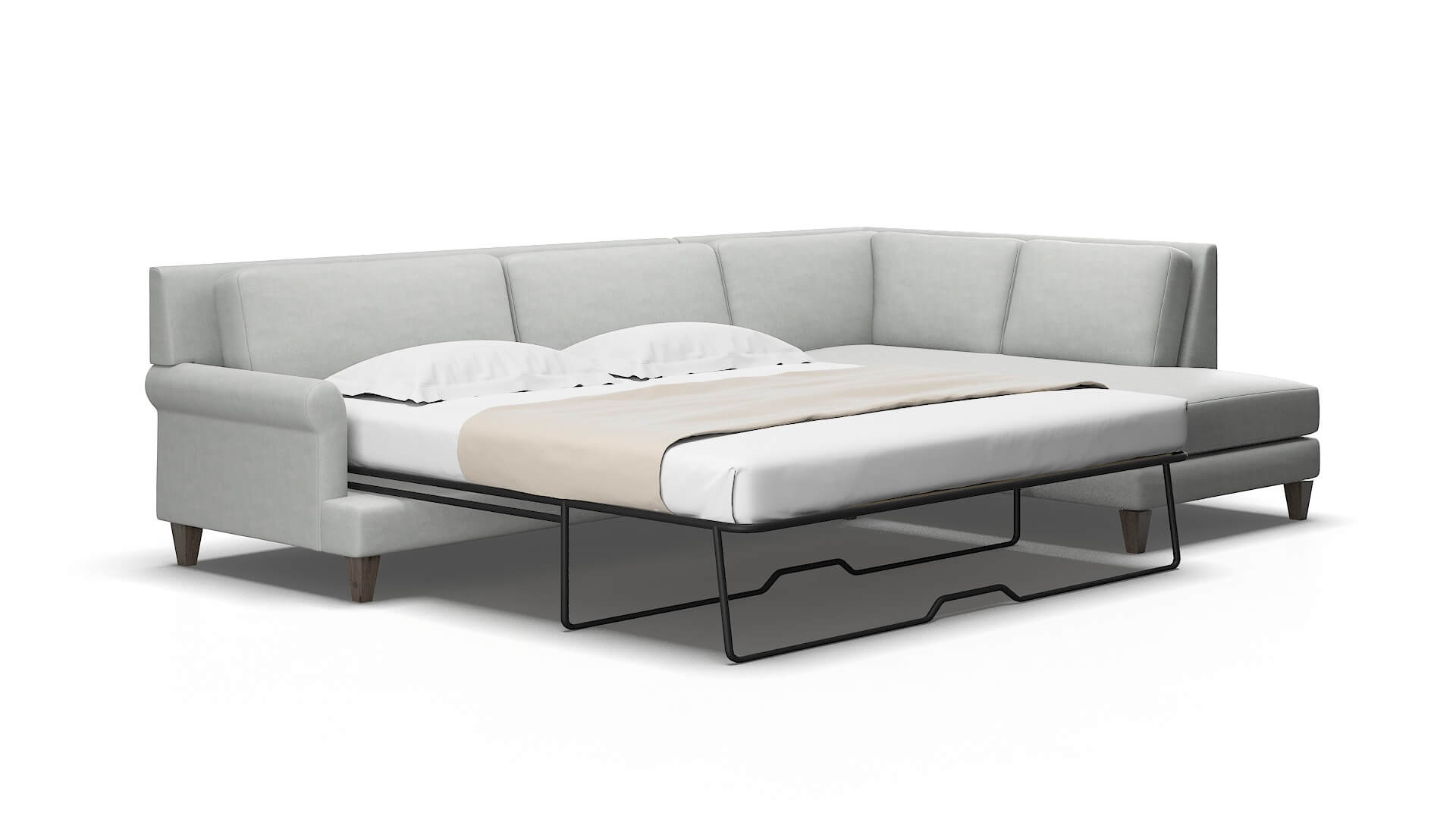 Stockholm Dawson platinum Panel sleeper Espresso Legs  2