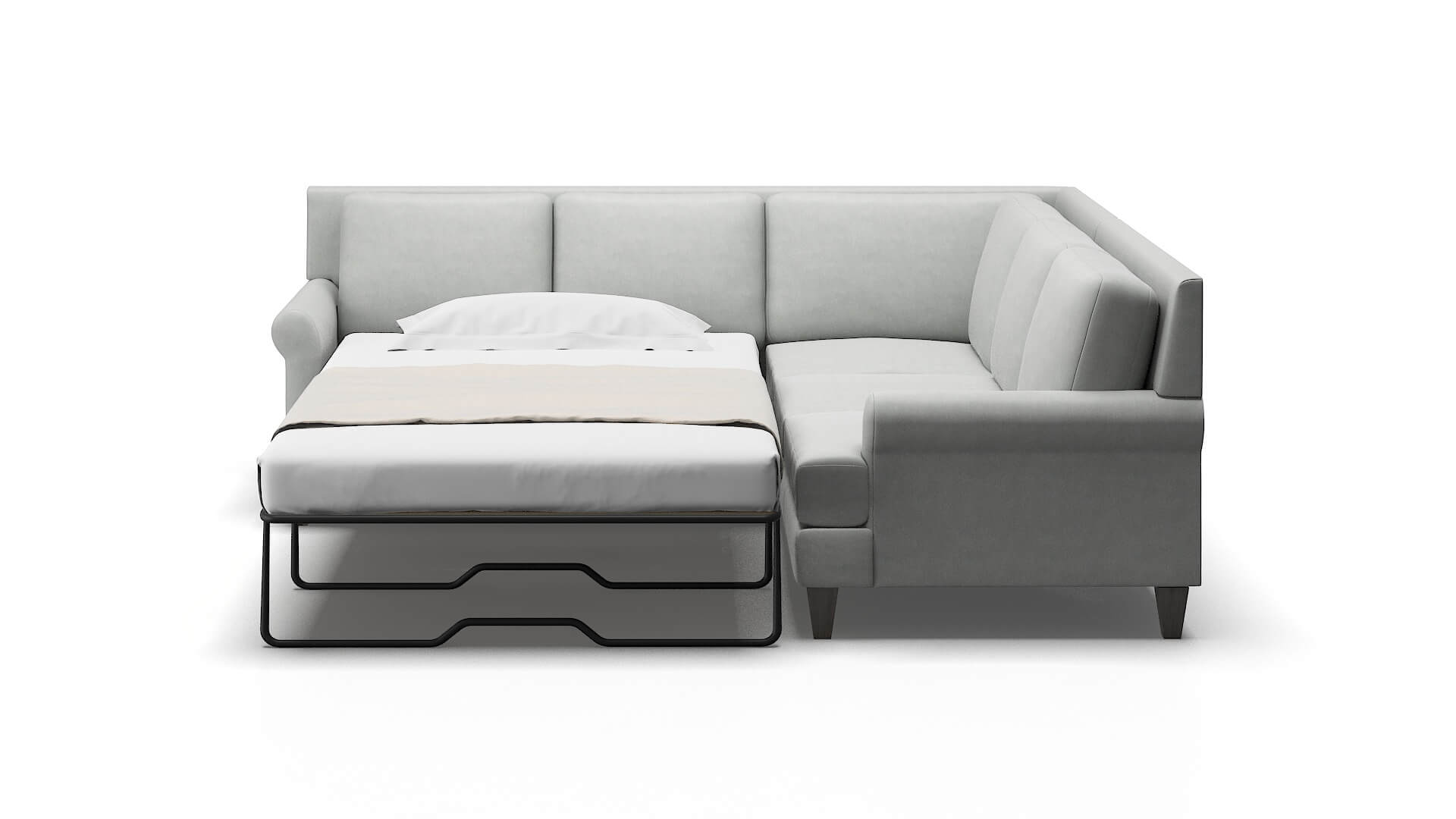 Stockholm Dawson Platinum Sectional Sleeper Espresso legs 1