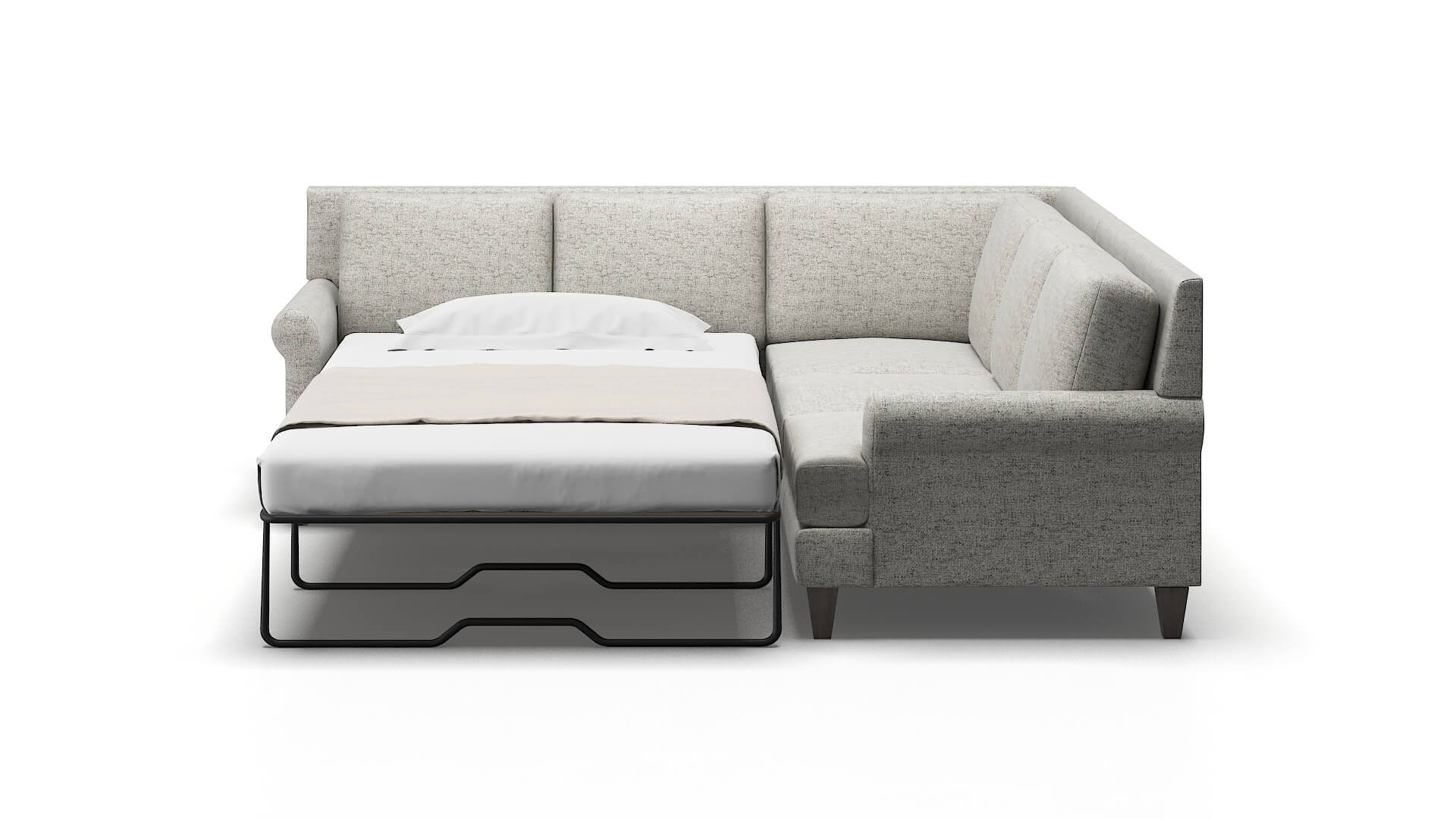 Stockholm Derby Ash Sectional Sleeper Espresso legs 1