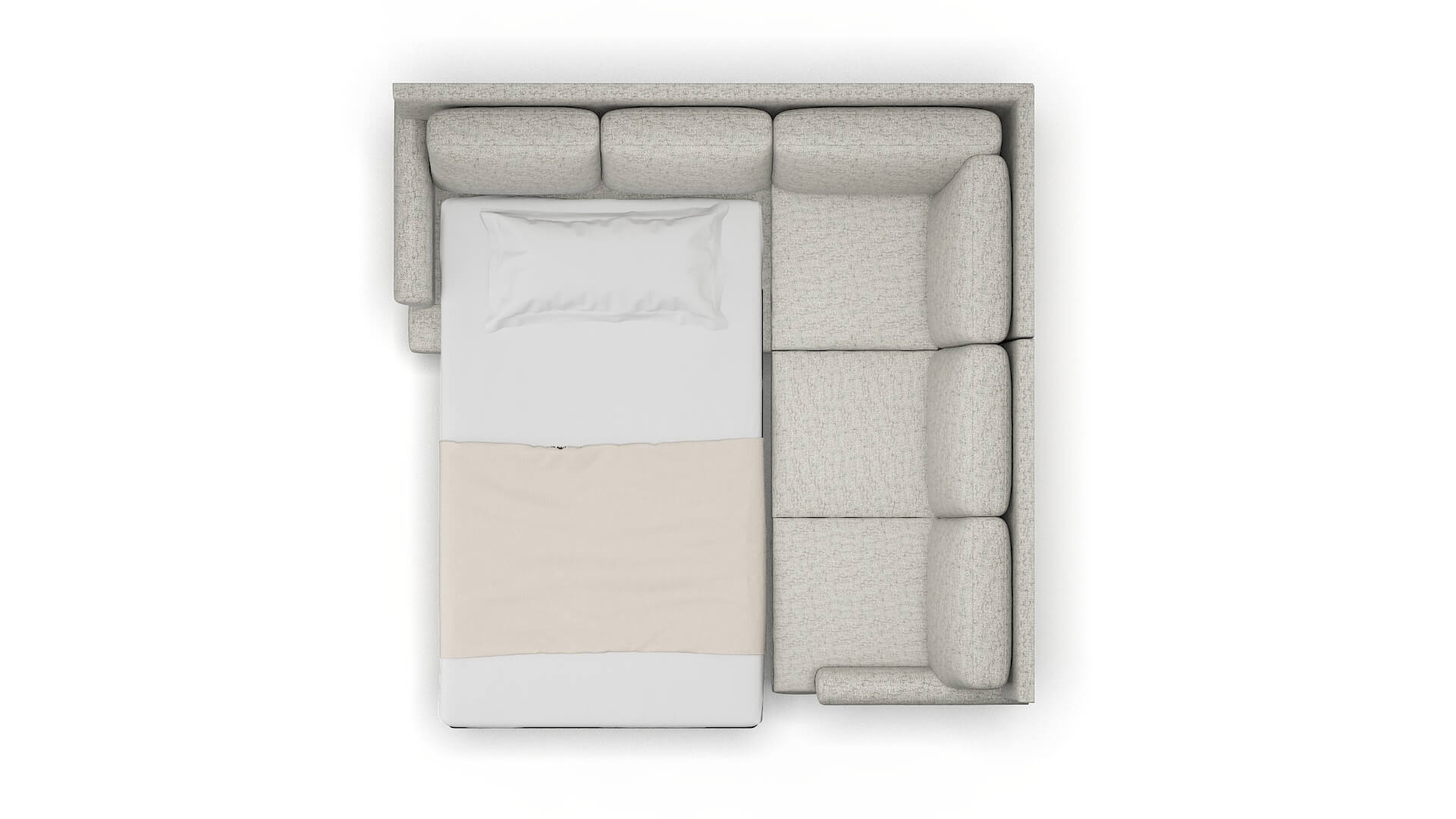 Stockholm Derby Silver Sectional Sleeper Espresso legs 3