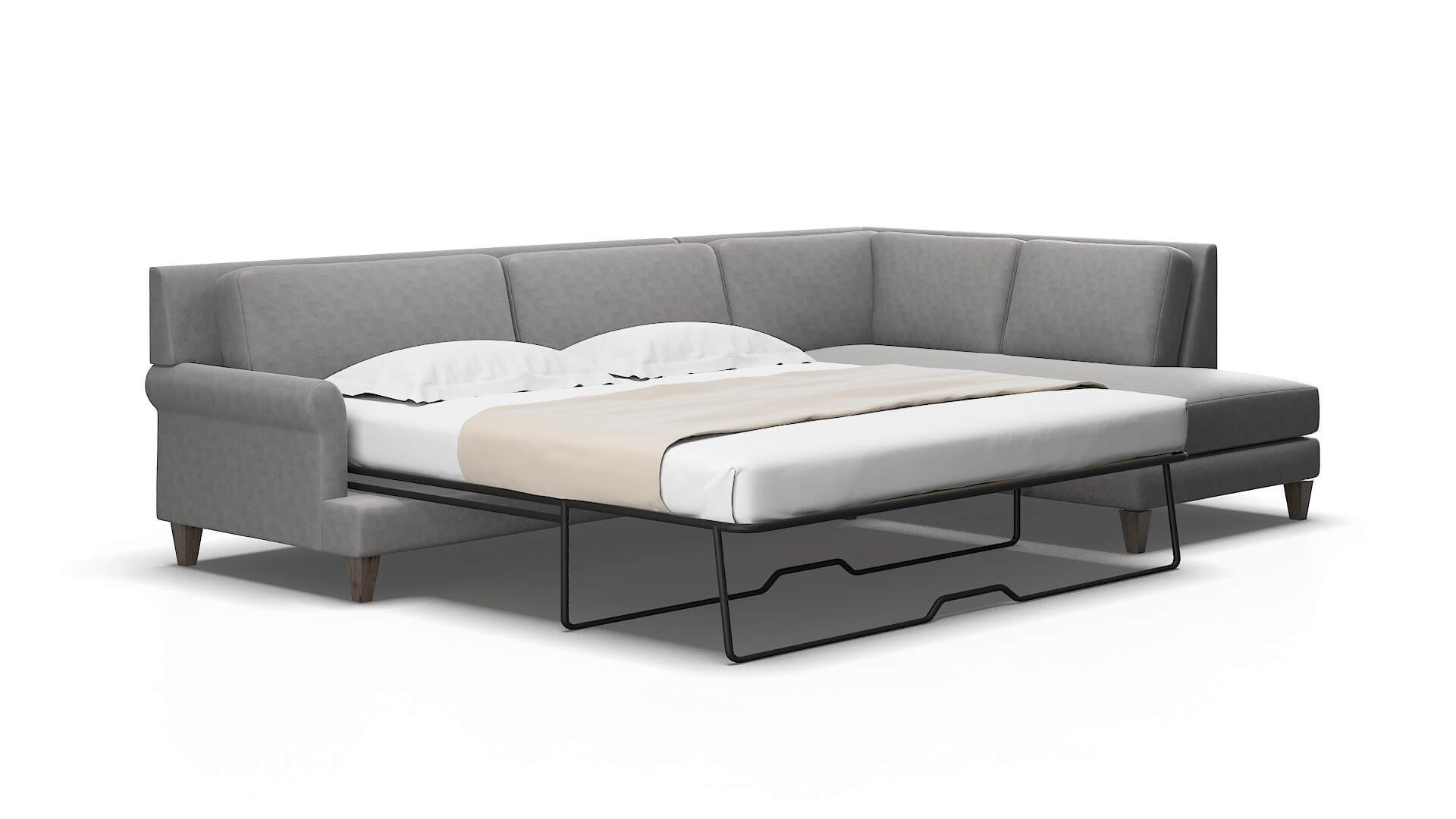 Stockholm Dream_d charcoal Panel sleeper Espresso Legs  2