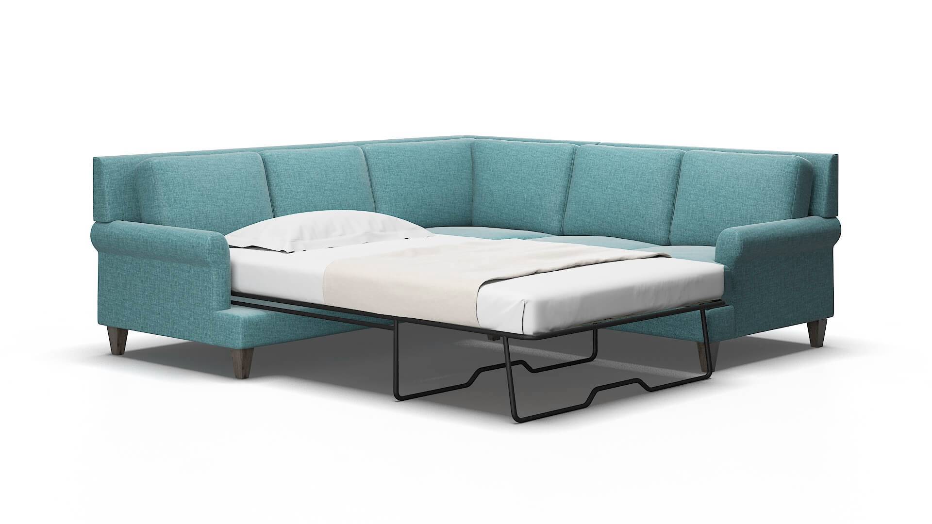 Stockholm Elliot Eclipse Sectional Sleeper Espresso legs 2