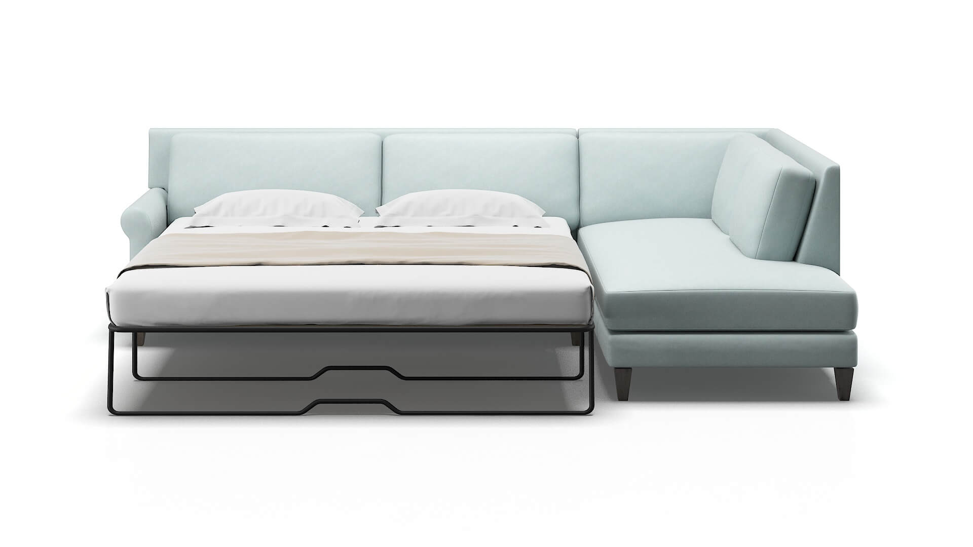 Stockholm Hepburn Peridot Panel Sleeper Espresso legs 1