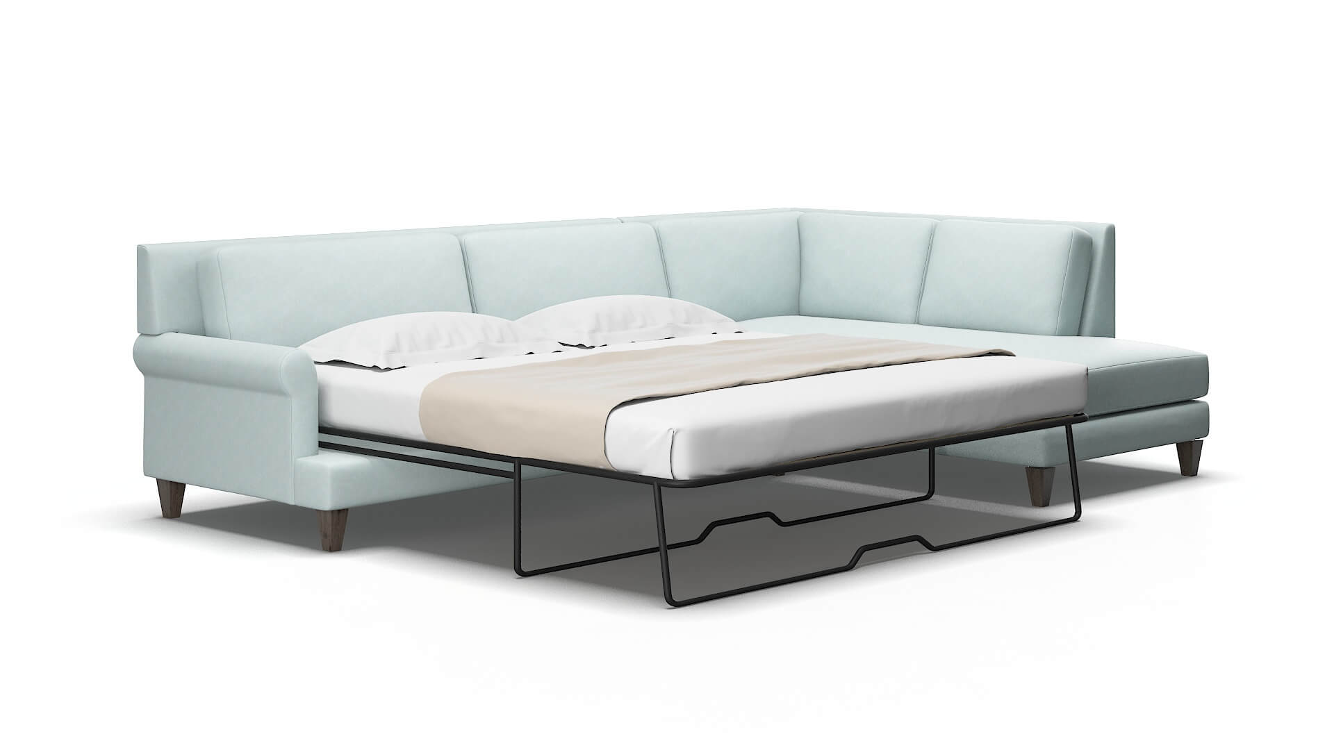 Stockholm Hepburn Peridot Panel Sleeper Espresso legs 2