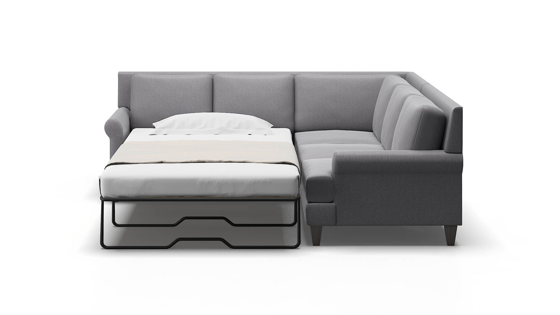 Stockholm Insight Denim Sectional Sleeper Espresso legs 1