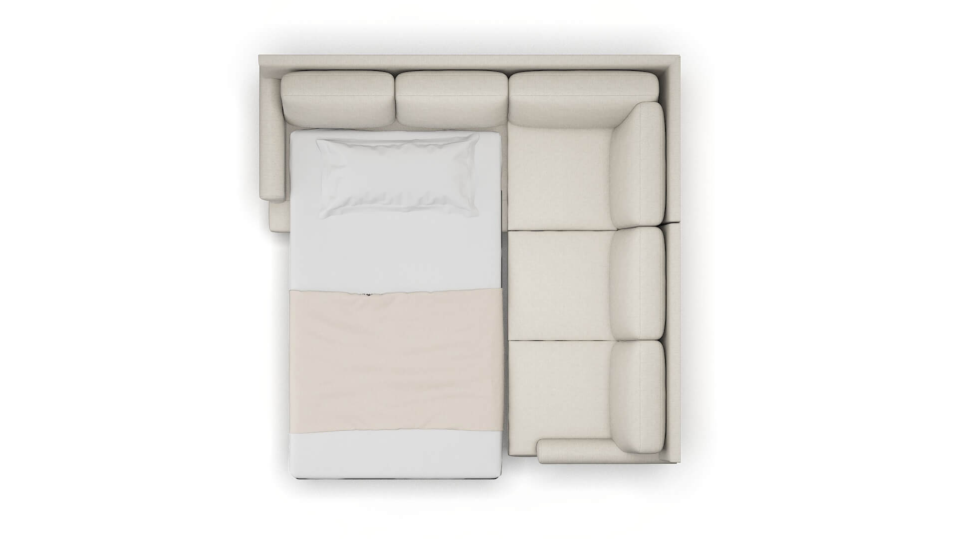 Stockholm Insight Dove Sectional Sleeper Espresso legs 3