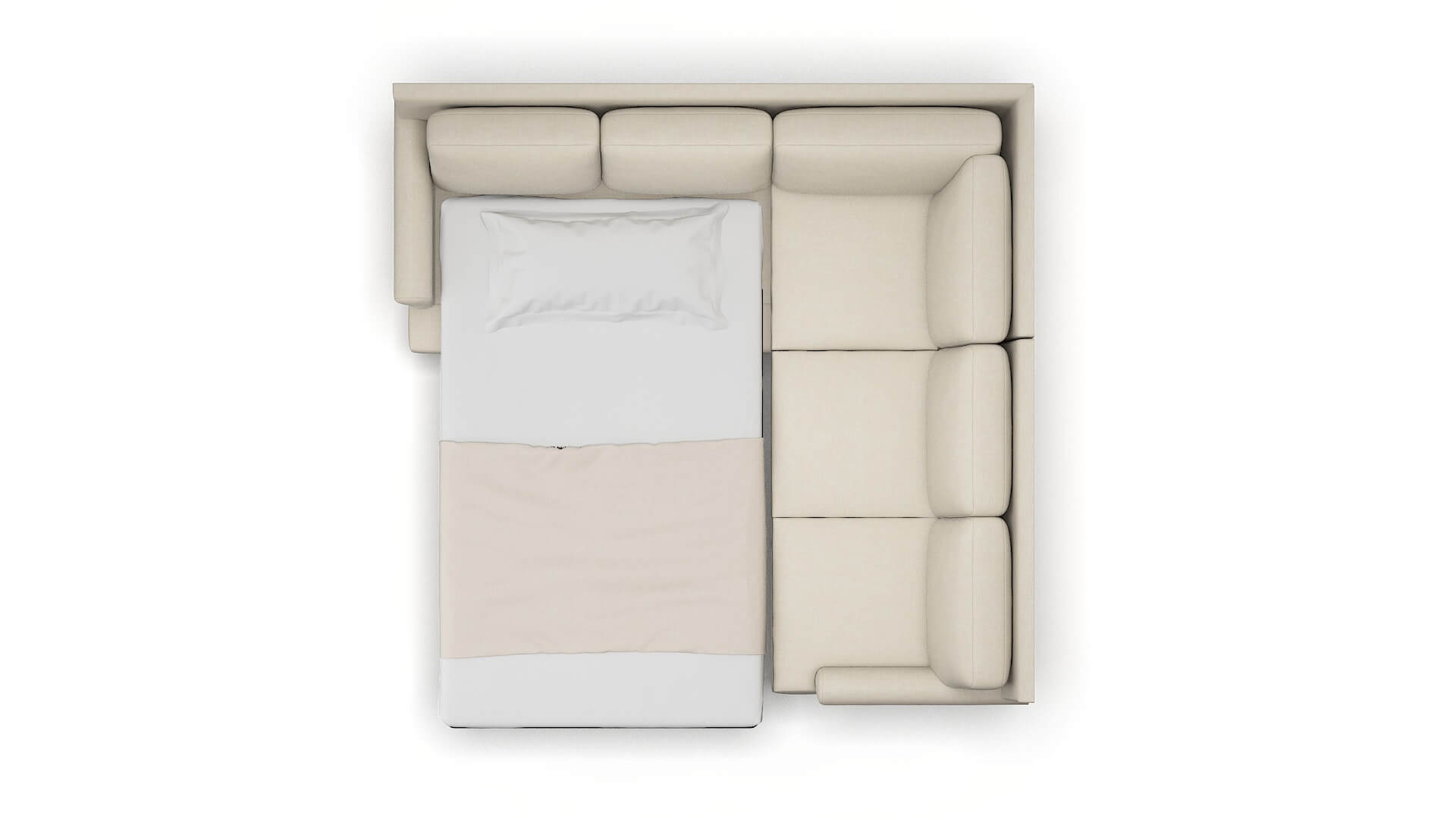 Stockholm Keylargo Almond Sectional Sleeper Espresso legs 3