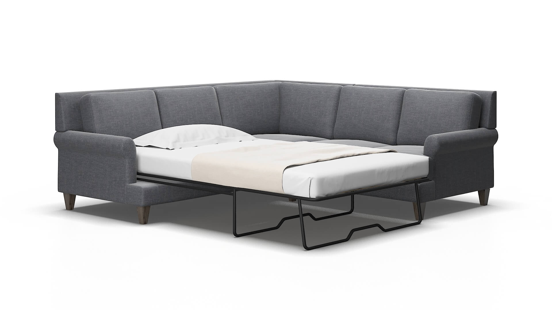 Stockholm Keylargo Graphite Sectional Sleeper espresso legs 2