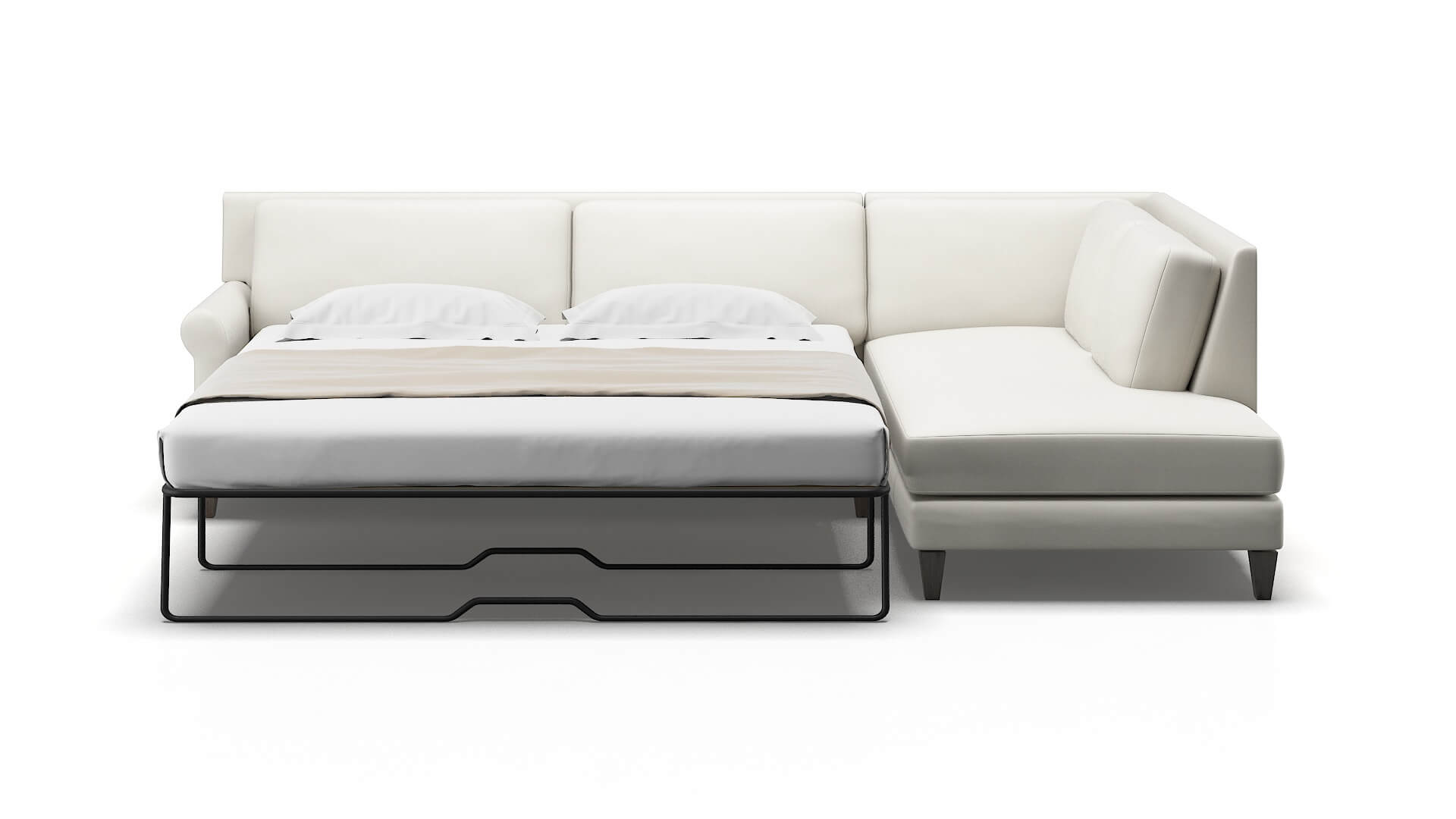 Stockholm Keylargo Oatmeal Panel Sleeper Espresso legs 1