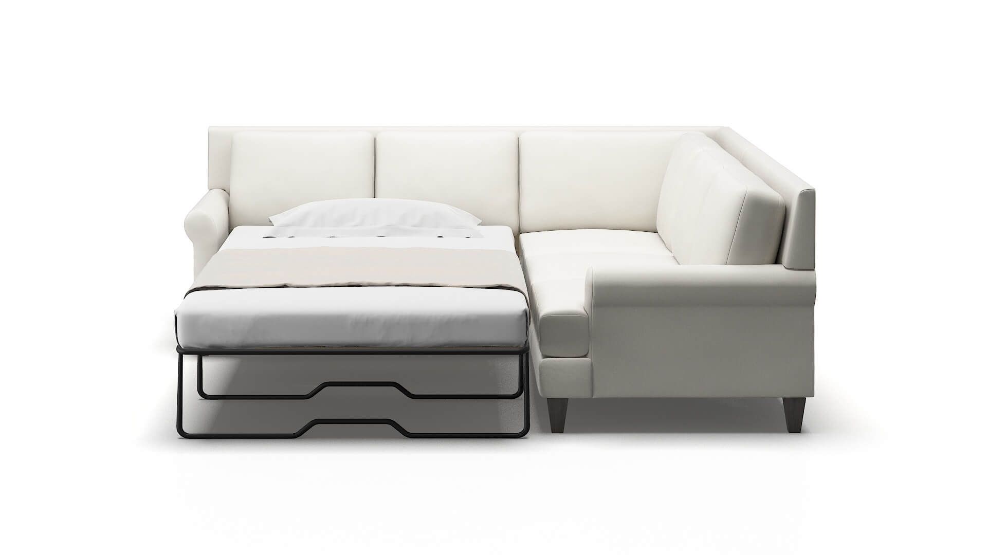 Stockholm Keylargo Oatmeal Sectional Sleeper Espresso legs 1