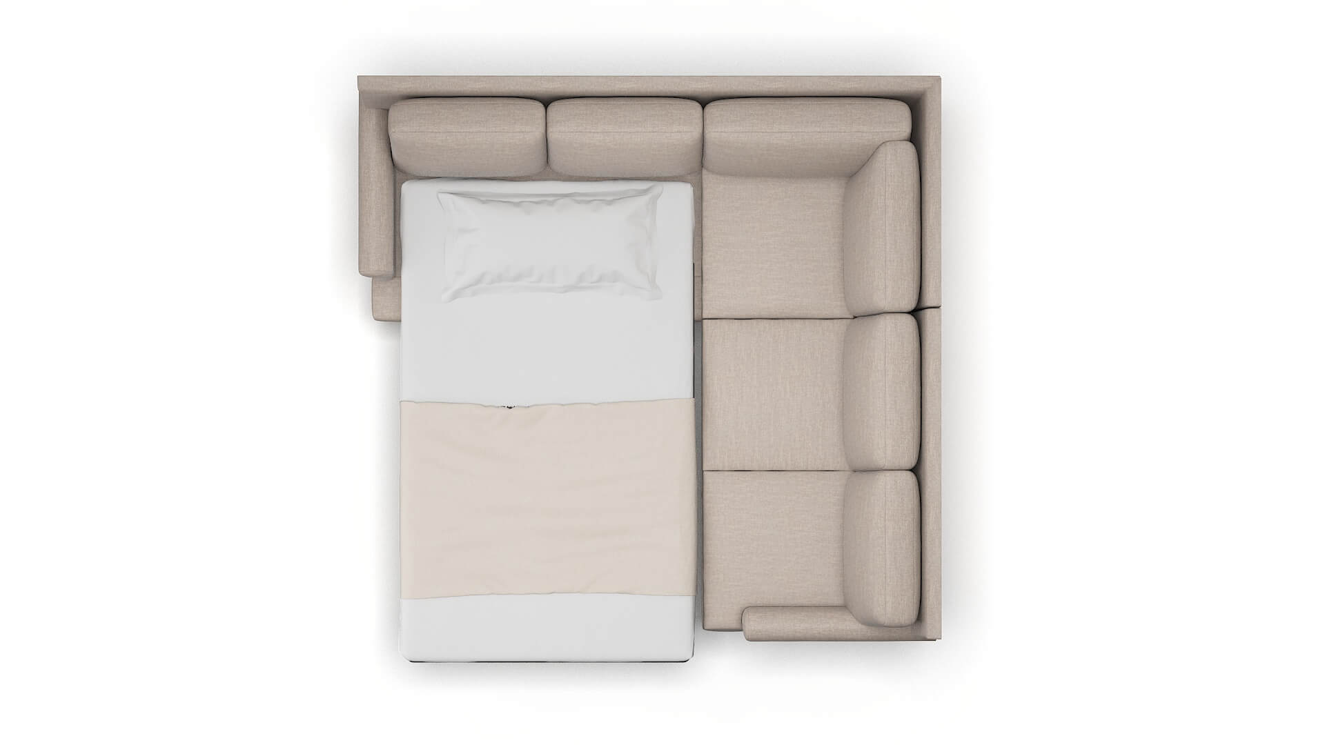 Stockholm Keylargo Pumice Sectional Sleeper Espresso legs 3