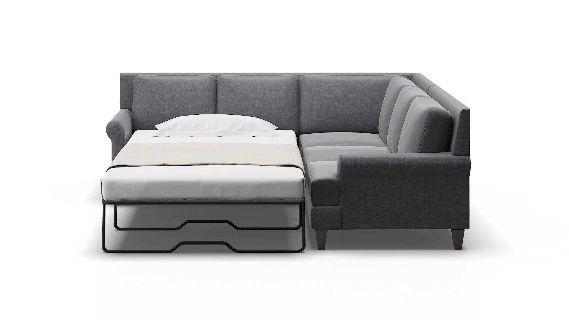 Stockholm Lana Onyx Sectional Sleeper Espresso legs 1